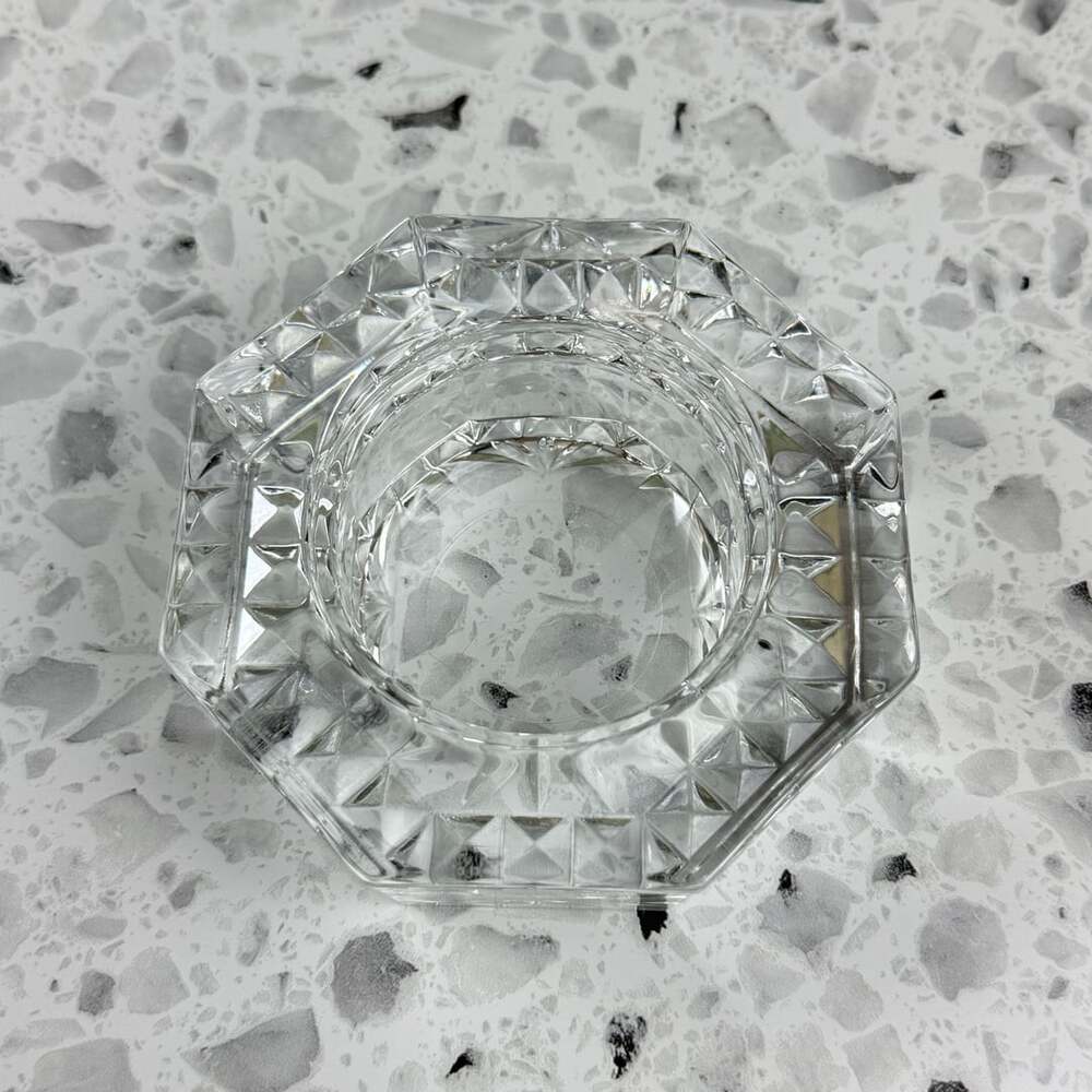 Vintage Cristal D'Arques French Crystal Octagon Clock Case candle holder